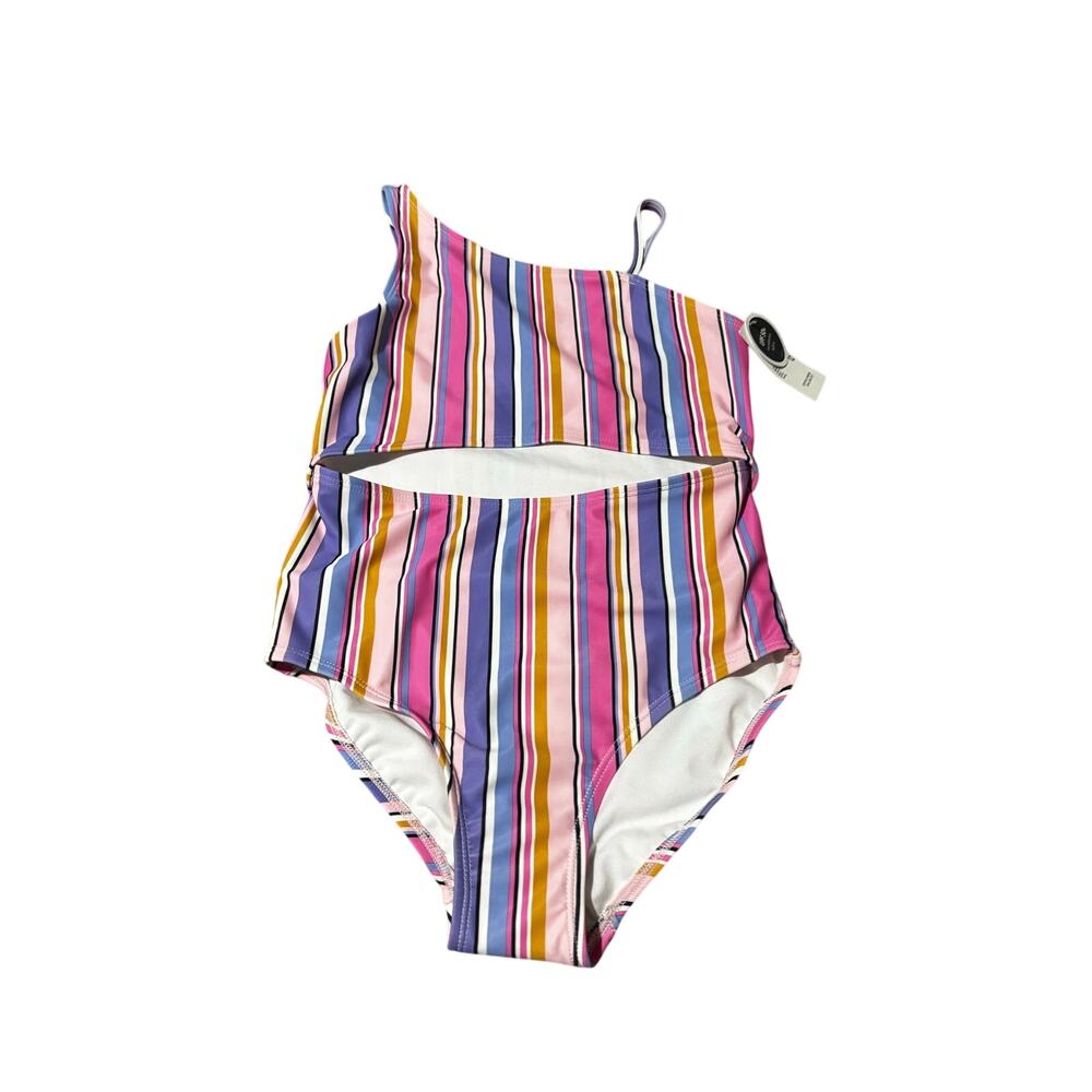 Oshkosh b’gosh 12 pink purple stomach cut away one piece swim upf 50 nwt